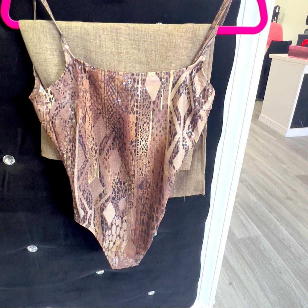 Luxury Swim Wear Snake print One Piece with Sarong